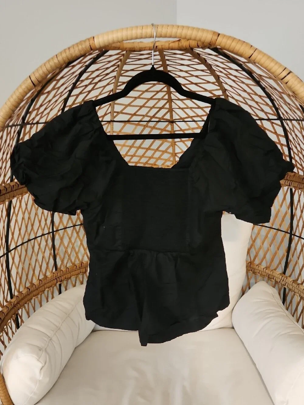 Old Navy Classic Black Puff Sleeve Women's Top